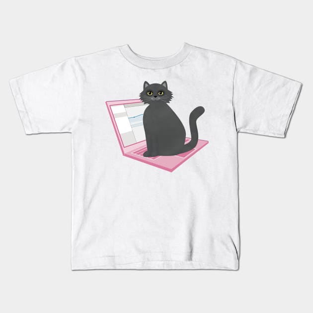 Russian Blue Cat Kids T-Shirt by Carla BaremB